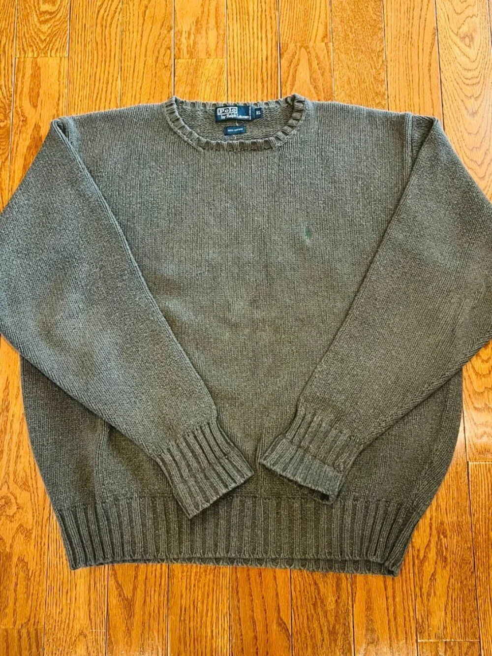 Vintage 90's Polo Ralph Lauren Men’s Cable Knit Fisherman Sweater Size XL Chunky